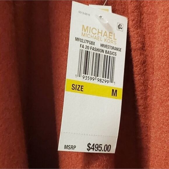 Michael Kors‎ Women's Orange Wool Blend Belted Wrap Coat Size M - Picture 8 of 8